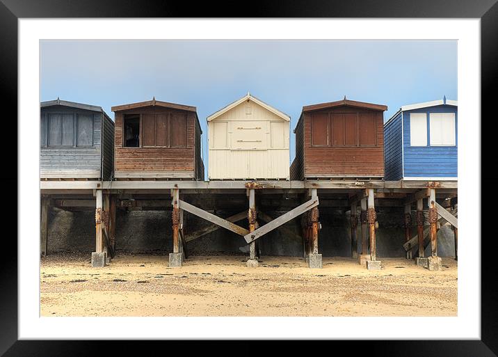 Beach Huts, Dovercourt, Essex Framed Mounted Print by Martin Williams