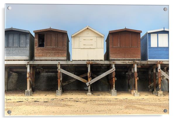 Beach Huts, Dovercourt, Essex Acrylic by Martin Williams