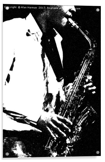 Saxophone Acrylic by Alan Harman