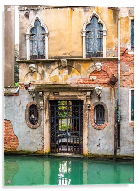 Back street canal in venice Acrylic by Paul Nicholas