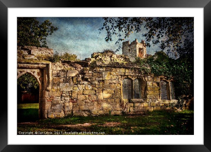 Inner Walls Of Wallingford Castle Framed Mounted Print by Ian Lewis