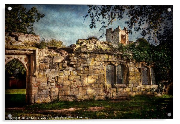 Inner Walls Of Wallingford Castle Acrylic by Ian Lewis