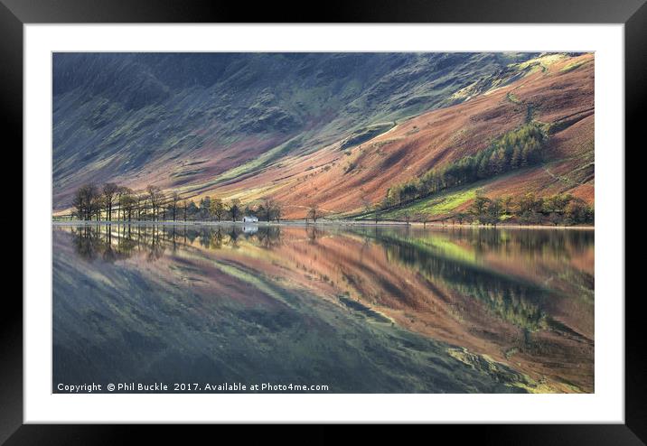 Char Hut Reflections Buttermere Framed Mounted Print by Phil Buckle