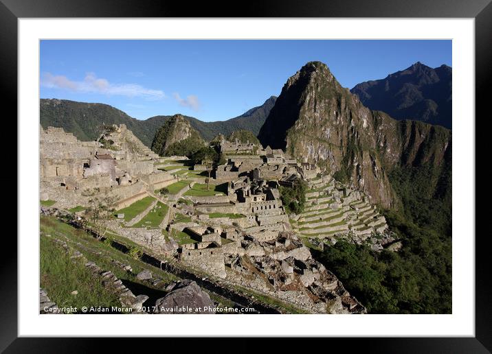 Machu Picchu Citadel, Peru  Framed Mounted Print by Aidan Moran