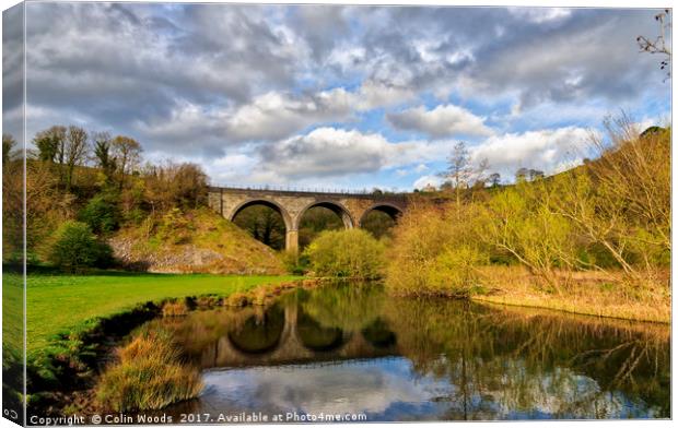 Headstone Viaduct on the Monsal Trail in the Peak  Canvas Print by Colin Woods
