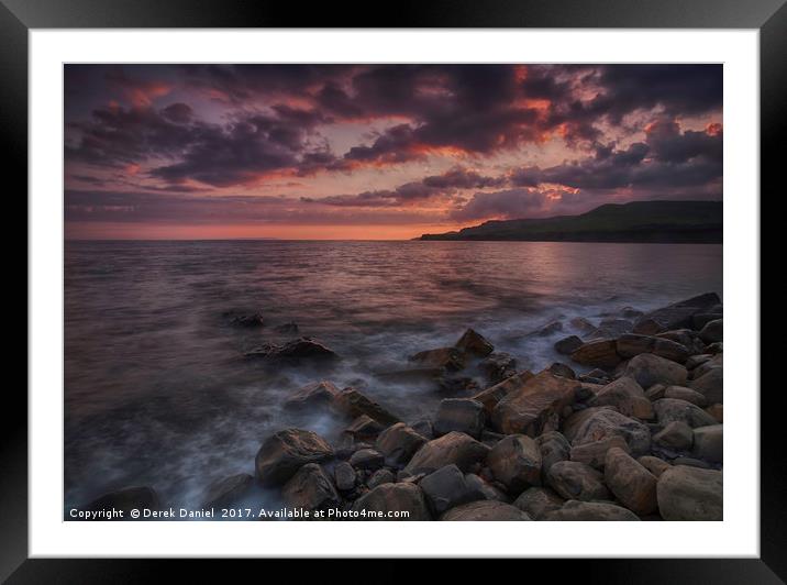 Kimmeridge Bay Sunset, Dorset Framed Mounted Print by Derek Daniel