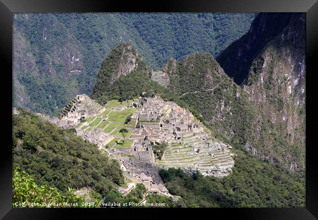 Inca Trail To Machu Picchu  Framed Print by Aidan Moran