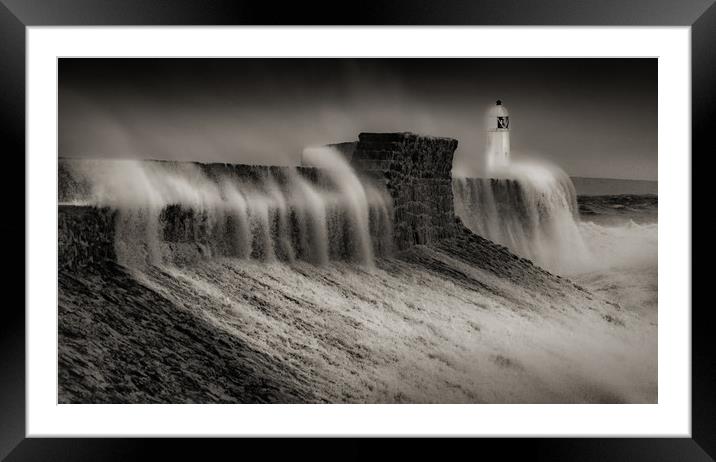 Hurricane Ophelia at Porthcawl Framed Mounted Print by Leighton Collins