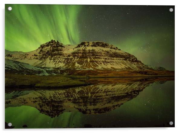 Northern lights near Grundafjordur, Iceland Acrylic by nigel allison