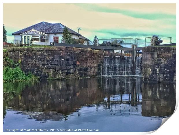 Lock 18, Forth and Clyde Canal. Print by Mark McGillivray