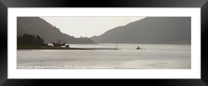 Loch Striven Panorama - A Boat out of Water Framed Mounted Print by Mark McGillivray