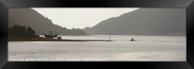 Loch Striven Panorama - A Boat out of Water Framed Print by Mark McGillivray