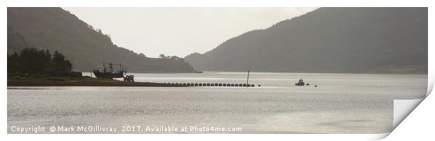 Loch Striven Panorama - A Boat out of Water Print by Mark McGillivray