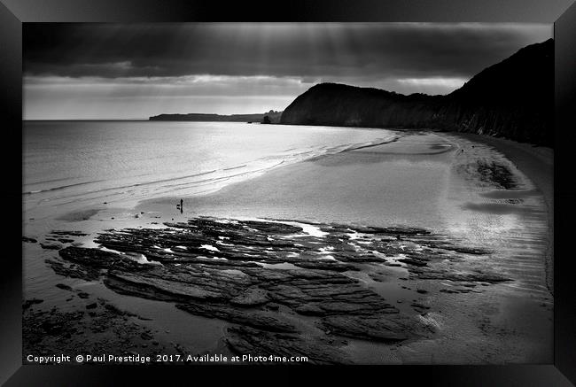 Jacob's Ladder Beach, Jurassic Coast  Sidmouth Framed Print by Paul F Prestidge