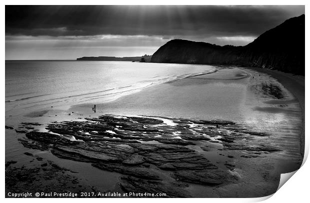 Jacob's Ladder Beach, Jurassic Coast  Sidmouth Print by Paul F Prestidge