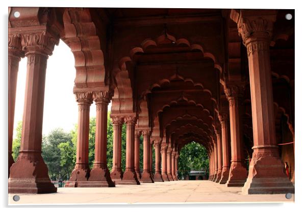 Engrailed Arches, Red Fort, New Delhi Acrylic by Aidan Moran