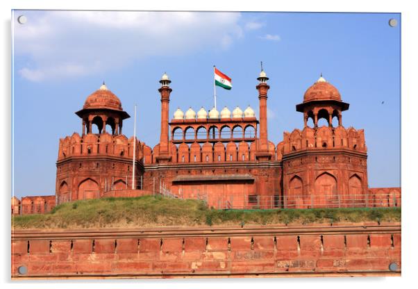 Red Fort New Delhi  Acrylic by Aidan Moran
