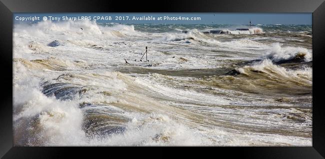 STORM BRIAN -  OCTOBER 2017 (HASTINGS' COAST) Framed Print by Tony Sharp LRPS CPAGB