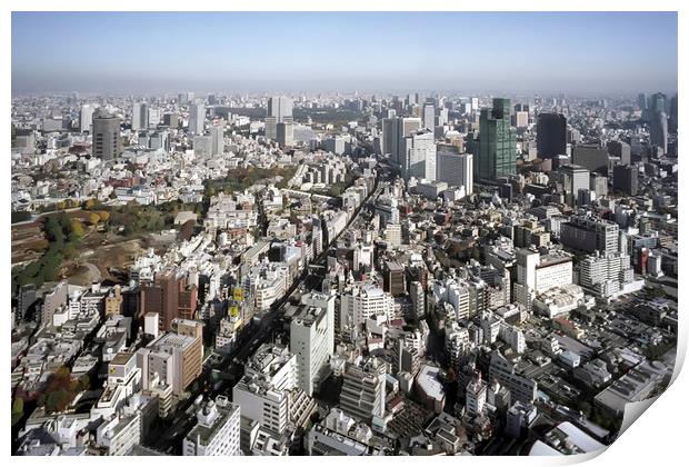 Tokyo seen from Roppongi Hills Print by Luc Novovitch