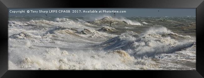 STORM BRIAN -  21 OCTOBER 2017 (HASTINGS' COAST) Framed Print by Tony Sharp LRPS CPAGB