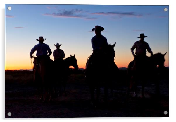 Cowboys at sunrise Acrylic by Luc Novovitch
