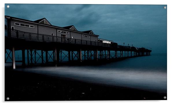 Teignmouths pier at dusk Acrylic by Rob Hawkins