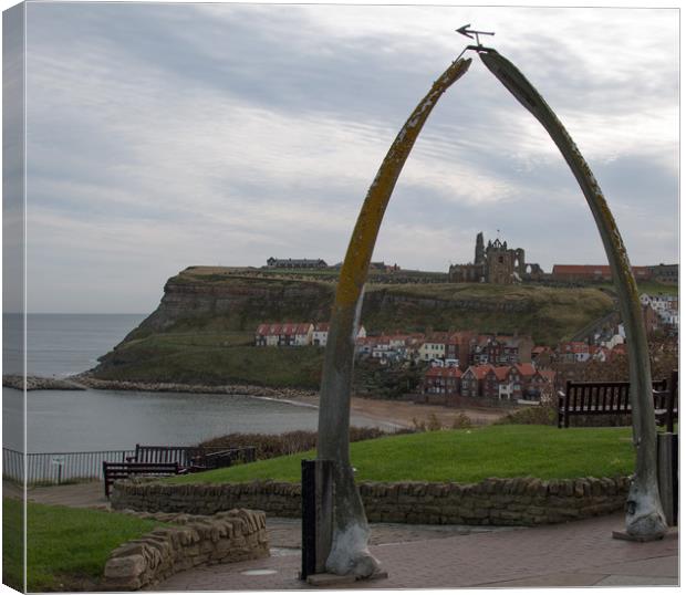 Whitby Abbey Viewed Through Whale Bones Canvas Print by Janet Mann