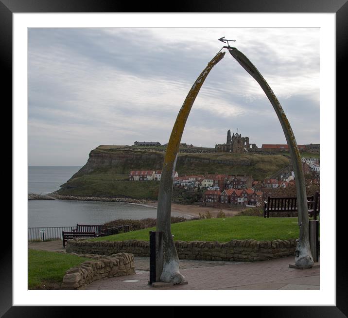 Whitby Abbey Viewed Through Whale Bones Framed Mounted Print by Janet Mann