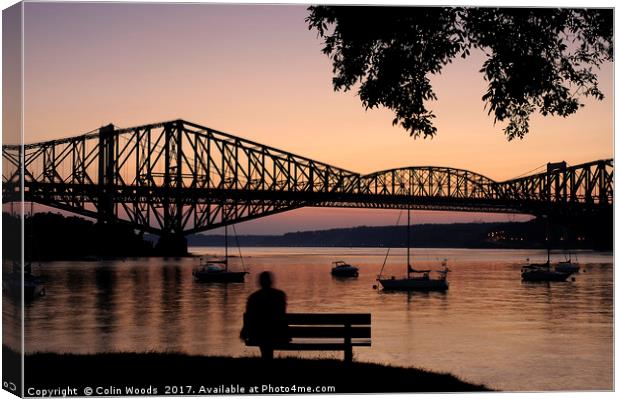 Watching the Sunset on the Pont du Quebec Canvas Print by Colin Woods