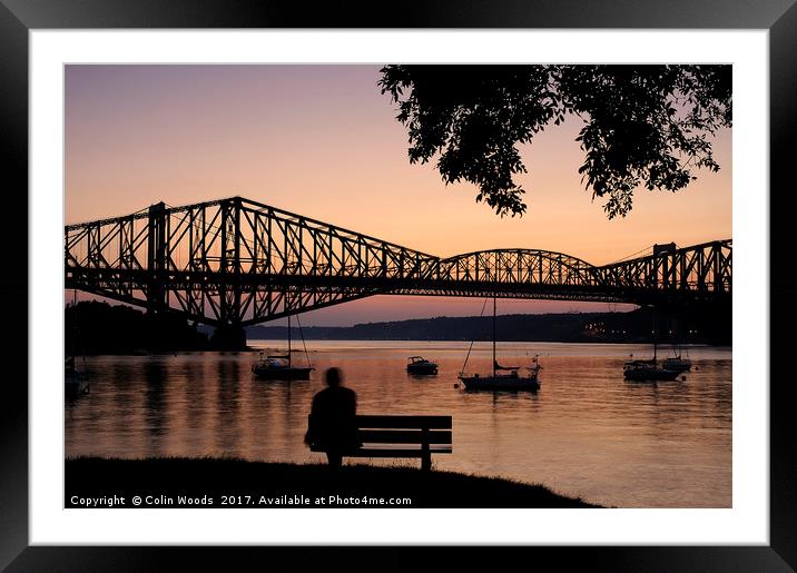 Watching the Sunset on the Pont du Quebec Framed Mounted Print by Colin Woods