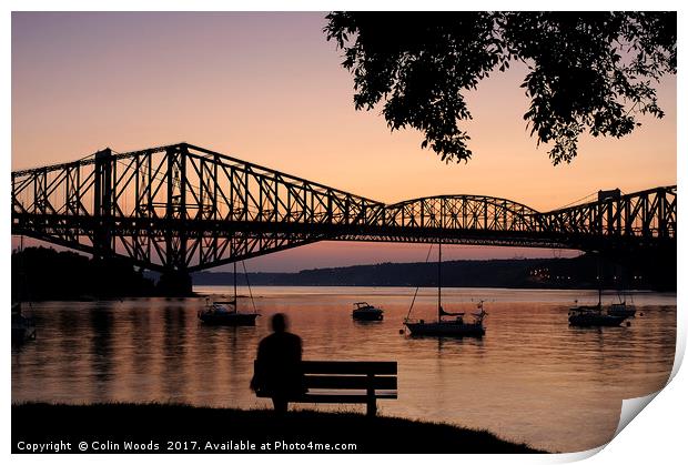 Watching the Sunset on the Pont du Quebec Print by Colin Woods