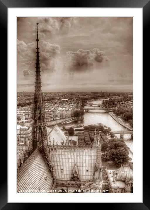 Paris View from Notre Dame Framed Mounted Print by Colin Woods