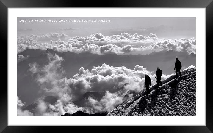 On the summit ridge of Weissmies  Framed Mounted Print by Colin Woods