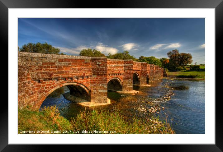 Ancient Beauty White Mill Bridge Framed Mounted Print by Derek Daniel