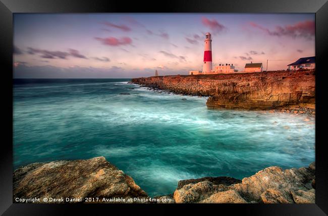 Portland Bill Lighthouse sunrise  Framed Print by Derek Daniel