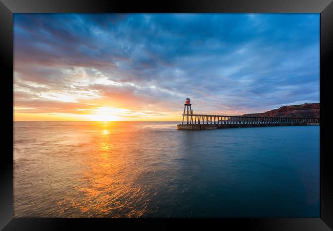 Dawn at Whitby Framed Print by John Hall