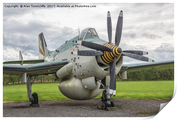 Fairey Gannet AEW.3 XP226 Print by Alan Tunnicliffe