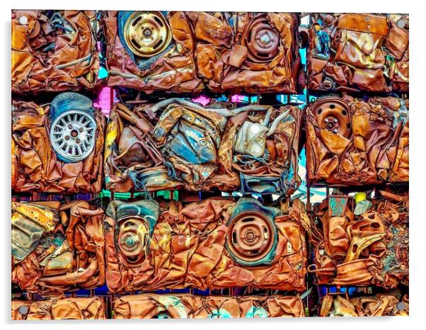 Scrap Cars Acrylic by Victor Burnside