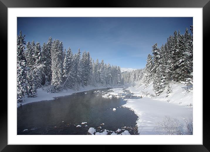 Icy River in Banff Framed Mounted Print by Pete Hemington