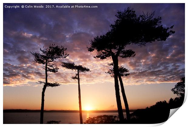Sunset from Thatcher Point in Torquay, England Print by Colin Woods