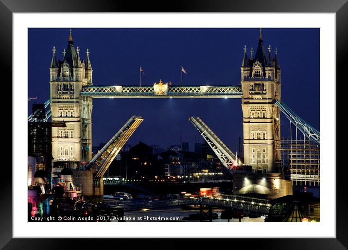 Tower Bridge, London at night Framed Mounted Print by Colin Woods