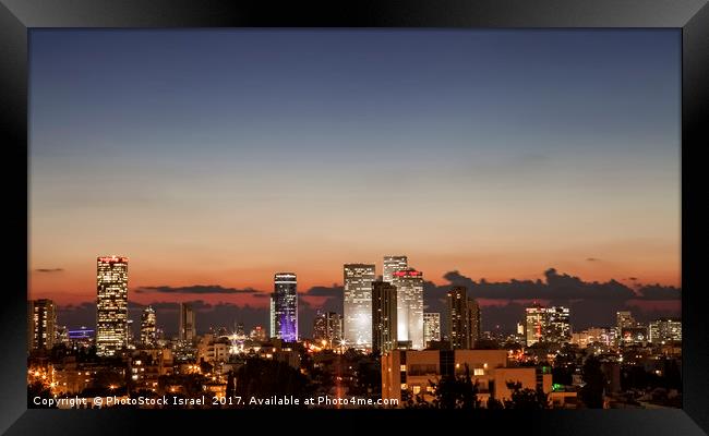 Israel, Tel Aviv cityscape at dusk Framed Print by PhotoStock Israel