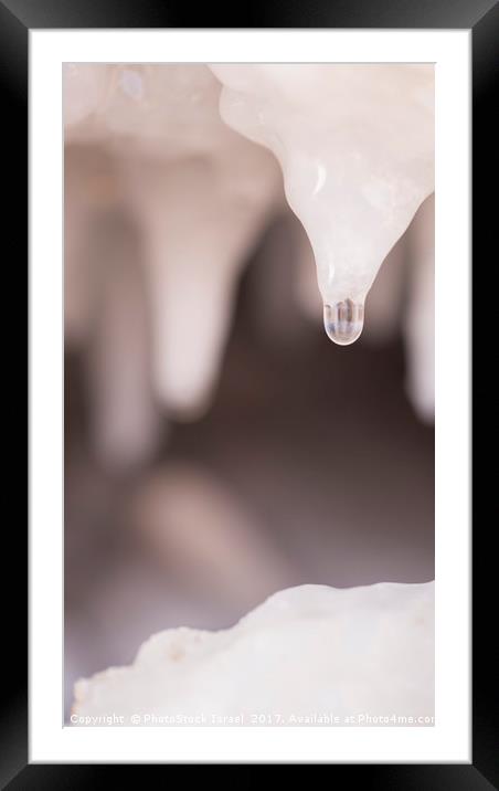 Water drips from a salt formation Framed Mounted Print by PhotoStock Israel