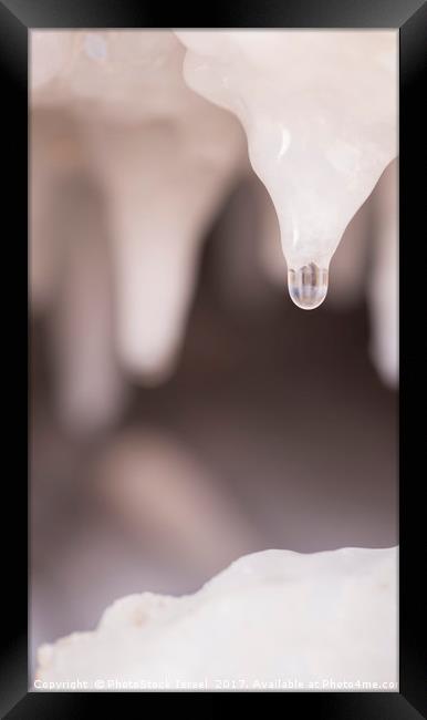 Water drips from a salt formation Framed Print by PhotoStock Israel