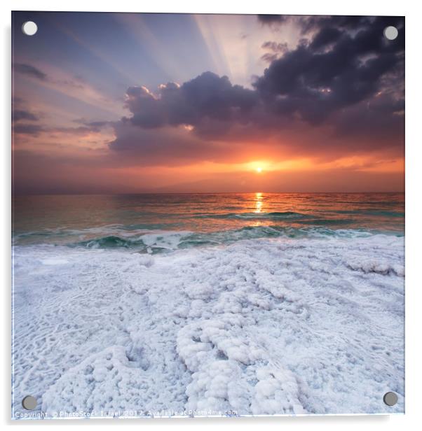 Sunrise over the Dead Sea, Israel  Acrylic by PhotoStock Israel