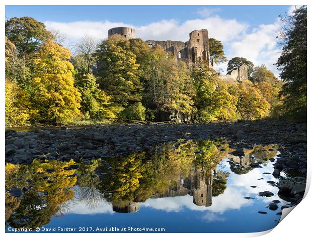Barnard Castle Autumn, Teesdale, County Durham UK. Print by David Forster