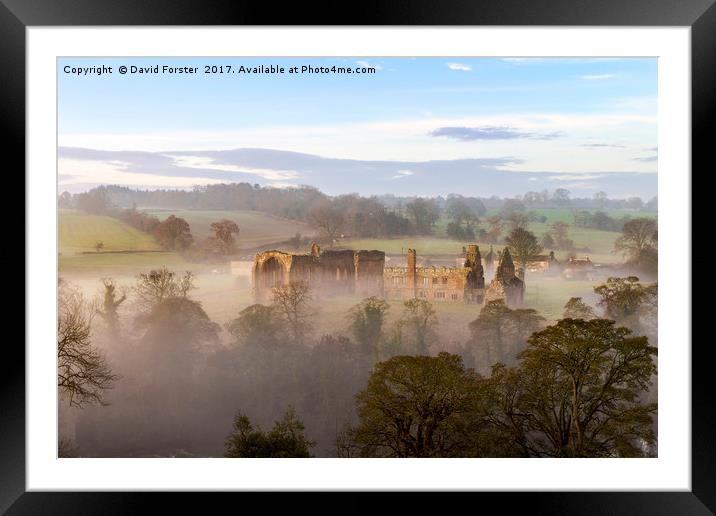 Egglestone Abbey Morning Mist Framed Mounted Print by David Forster