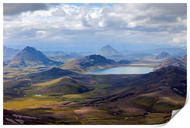Volcanic Landscape, Alftavatn Iceland Print by David Forster