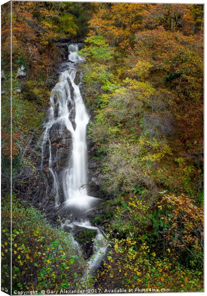 Black Spout waterfall, Pitlochry Canvas Print by Gary Alexander