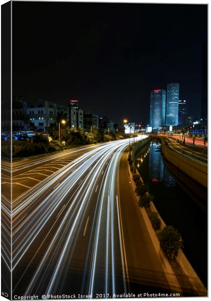 Tel Aviv at night Canvas Print by PhotoStock Israel